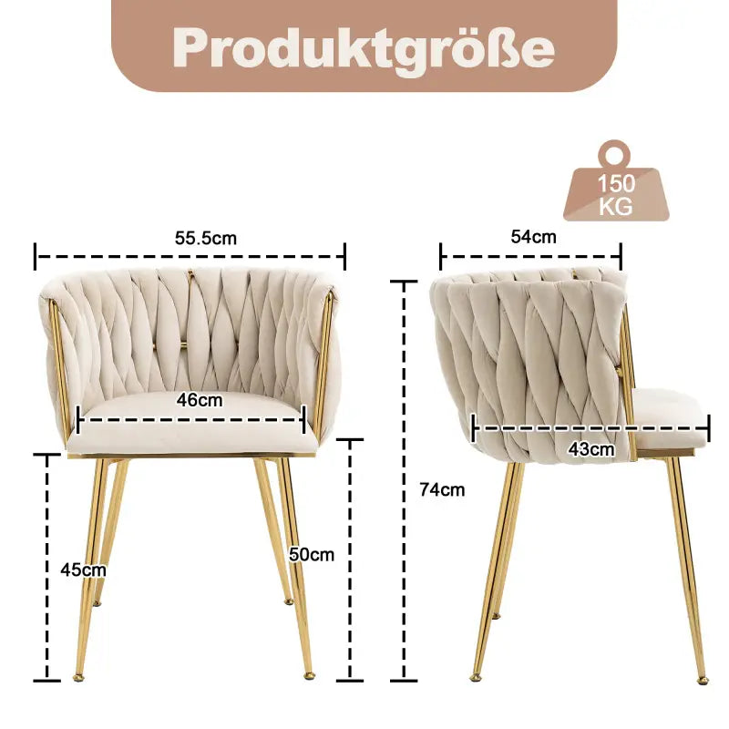 elegante fluwelen eetkamerstoelen