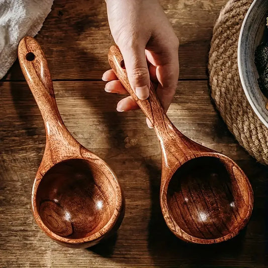 Grote Houten Scheprijstlepel Met Korte Handgreep